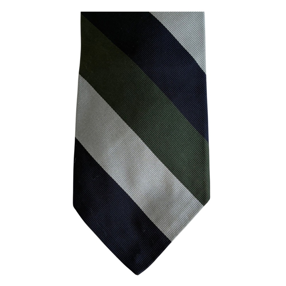 Robert‎ Talbott Spencers of Montana Silk Tie Vintage Blue Green Grey Stripe
